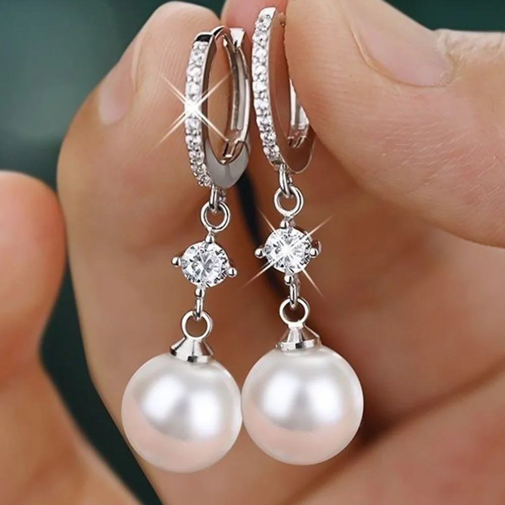 LByzHan 2023 Pearl Earrings Genuine Natural Freshwater Pearl 925 Sterling Silver Earrings Pearl Jewelry For Wemon Wedding Gift