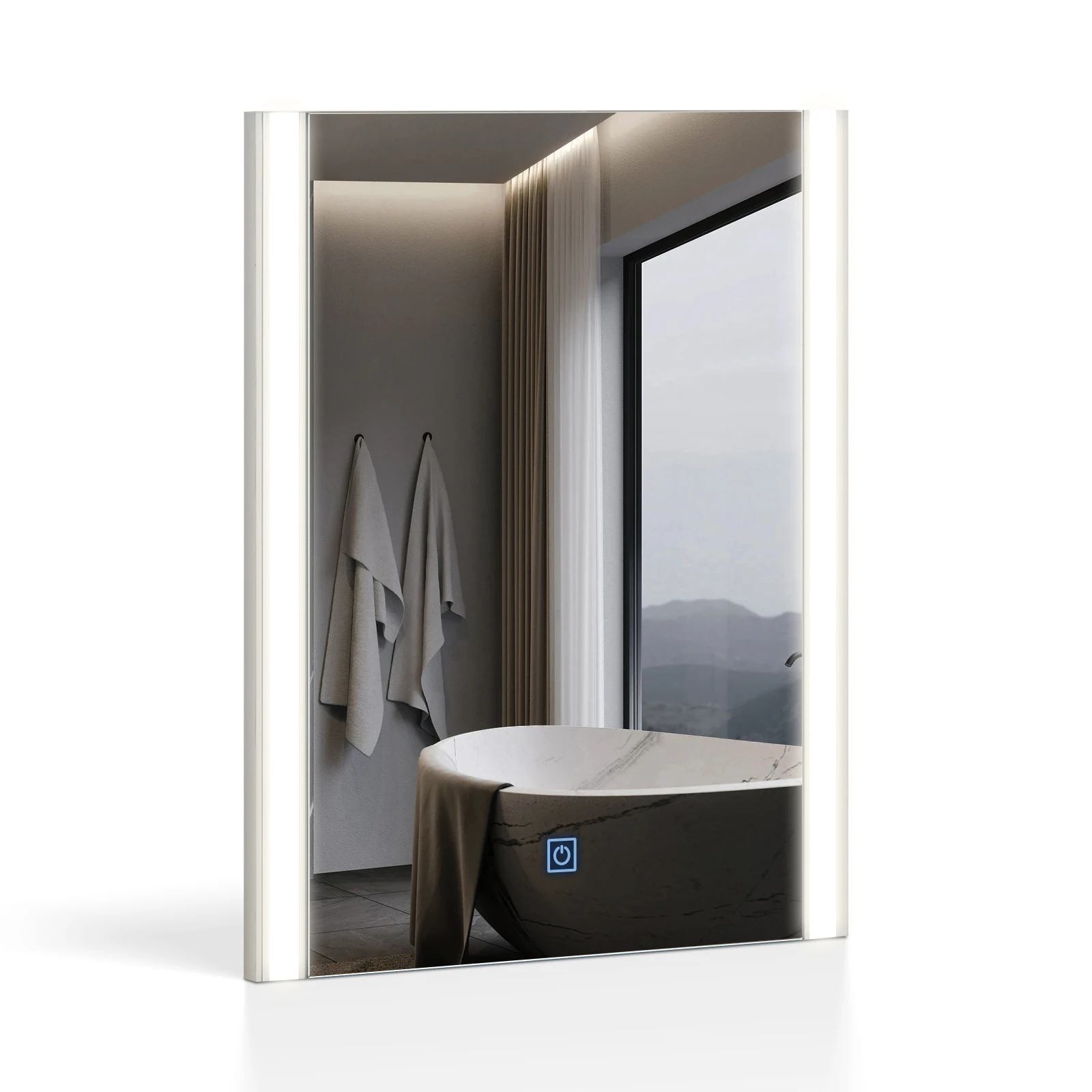 LED Bathroom Mirror, Rectangular Wall Mirror with Lighting