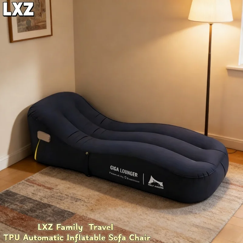 LXZ Automatic Inflatable Chair, Outdoor Portable Camping Inflatable Sofa USB Rechargeable Family Travel Leisure Air Cushion Bed