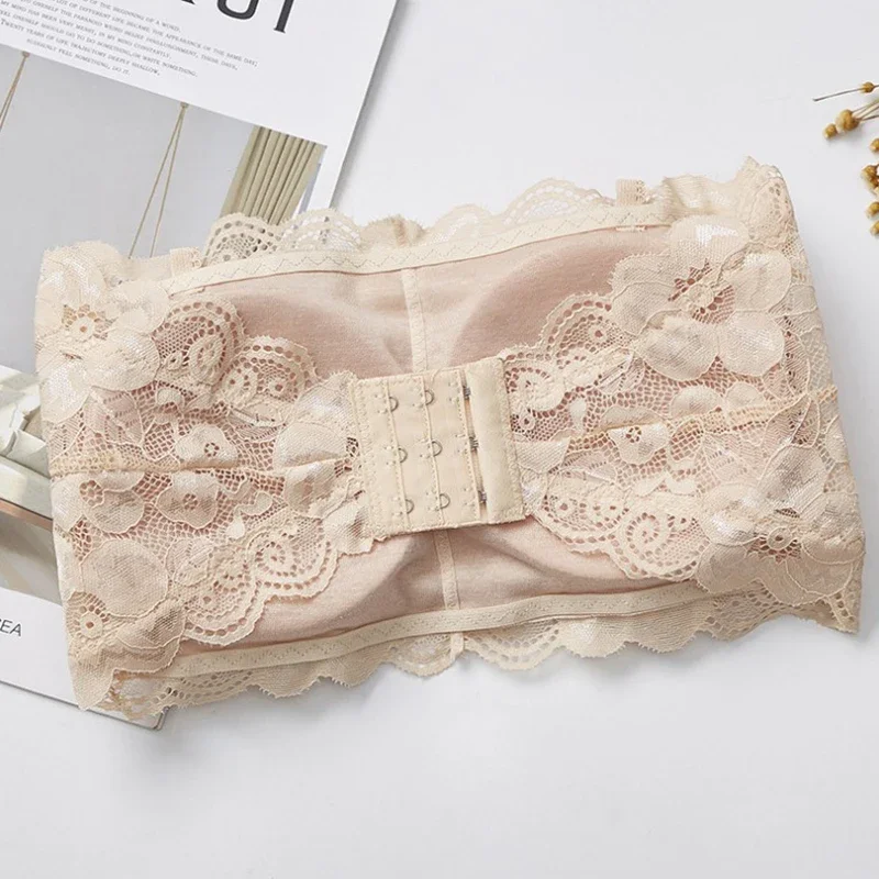 Lace Invisible Strapless Bras Women Solid Wrapped Chest Sexy Underwear Female Beautiful Tank Tops Seamless Нижнее Белье Женское