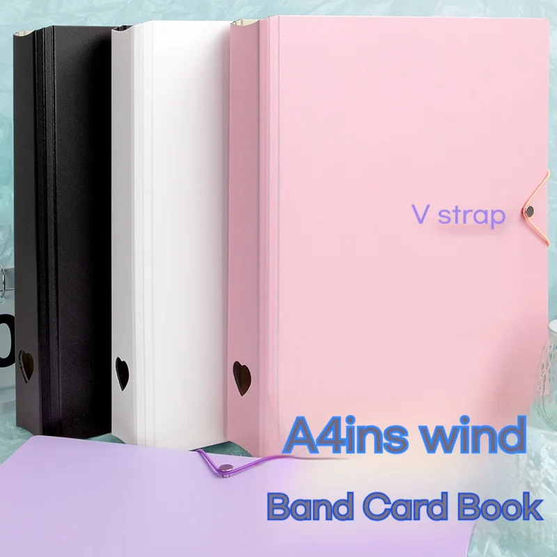 Large Capacity A4 With Straps Nine-Grid Photo Album 3-Inch Photo Storage And Collecting Binder For Small Cards Photocard Holder