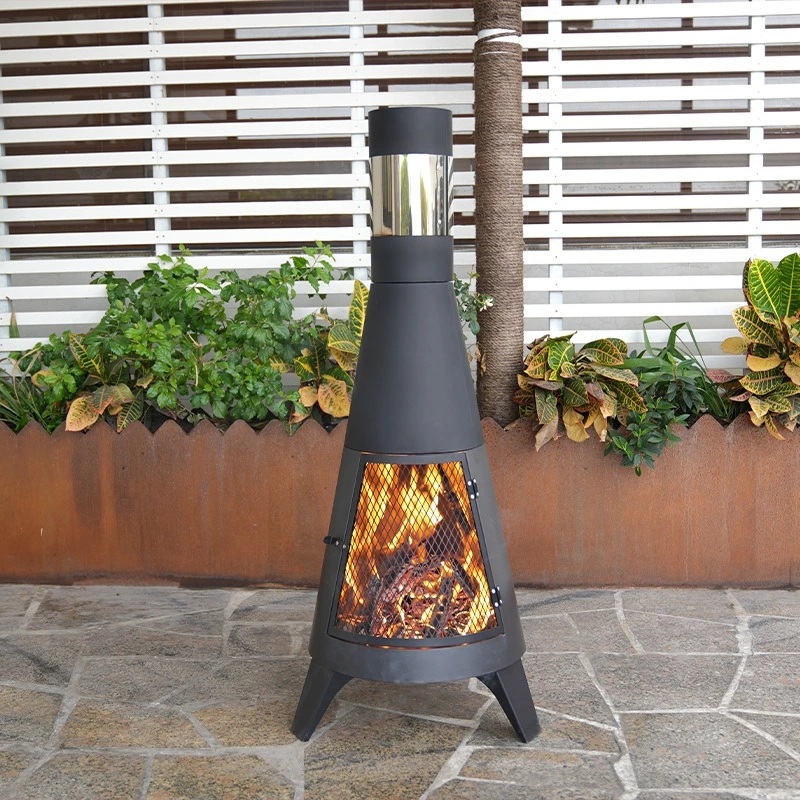 Large Capacity Camping Wood Stove Outdoor Heater with Chimney Stainless Heating Gear Patio Heater Bonfire Aquecedor Lareira