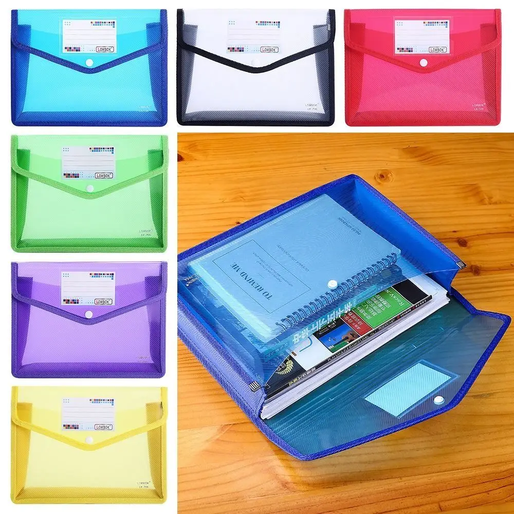 Large Capacity PVC Bag Waterproof Document Bag A5 File Folders File Organizer Envelope Folder
