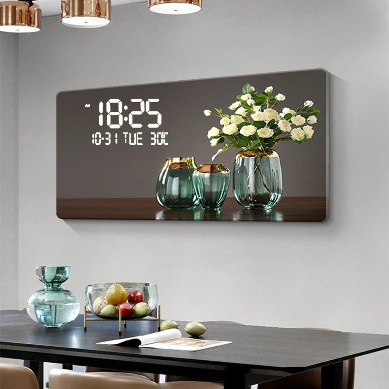 Large Size Abstract Geometric Artwork Digital Disply Wall Clock, Luxurious Quartz Clock Home Decor,living Room,bed Room Décor