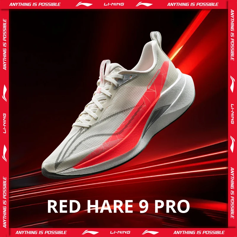 Li-Ning Men's RED HARE 9 PRO Racing Running Shoes BOOM Cushion Rebound Breathable Reflective LiNing Stable Sneakers ARPW001