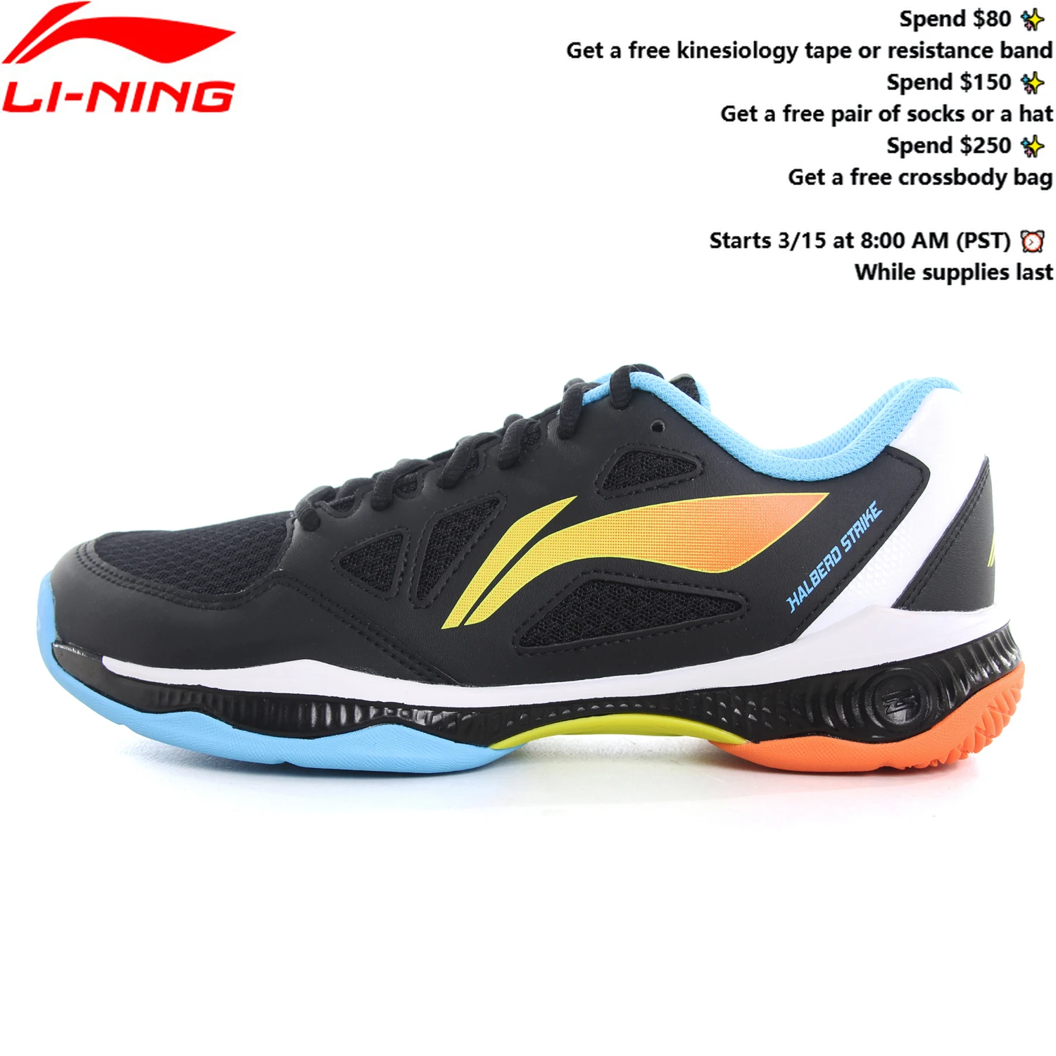 Li-Ning Unisex HALBERD STRIKE Badminton Shoes Breathable Comfortable LiNing Men Women Training Sneakers AYTV021