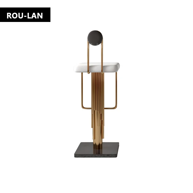 Light Luxury Bar Chair Simple Modern Bar Chair High Stool Home Back High Chair Stainless Steel Net Red Front Desk Chair