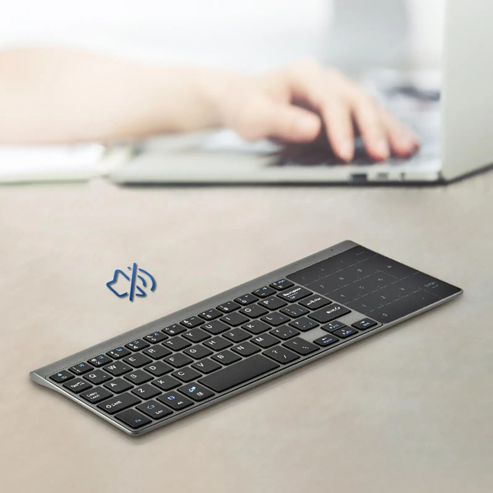 Lightweight Portable Wireless Keyboard Built in Touchpad USB Receiver Mini Keyboard for Computer Laptop Tablet
