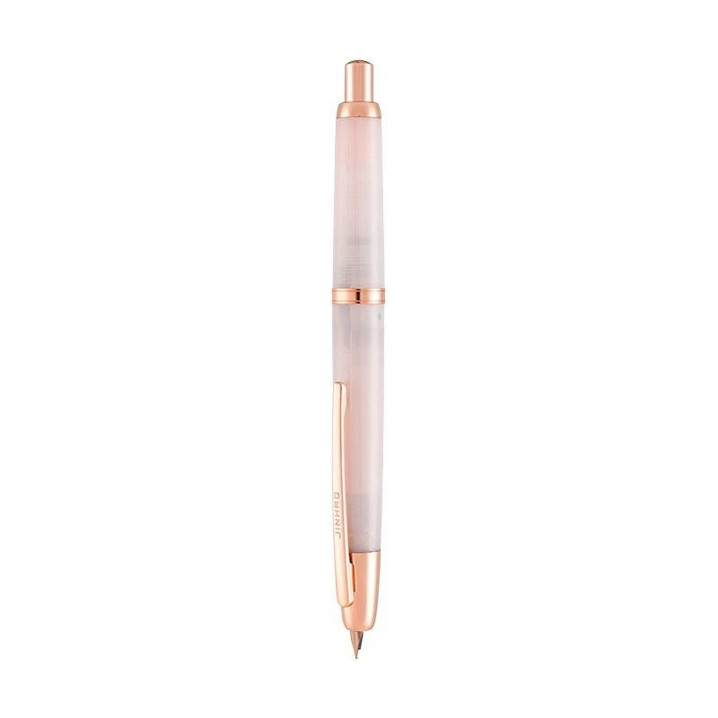 Limited Color! JINHAO 20 Press Fountain Pen Pink Gold Clip Resin EF F Nib Converter Gift Stationery School Supplies PK 10 A1