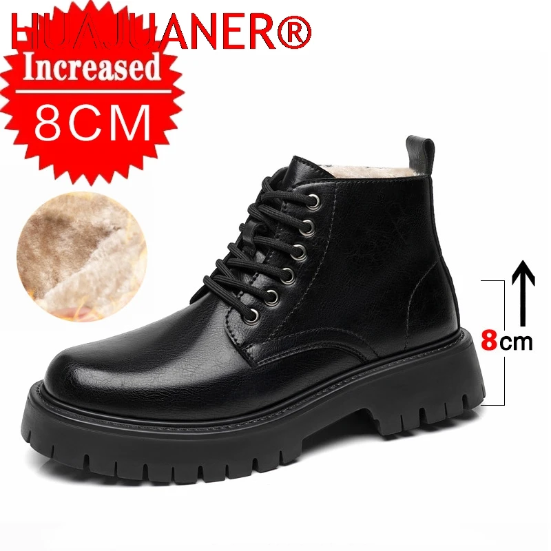 Luxury Men's Casual Leather Boots Fashion Men Outdoor fleece-lined Work Boot Non-slip Thick Motorcycle Boots Chelsea Boots