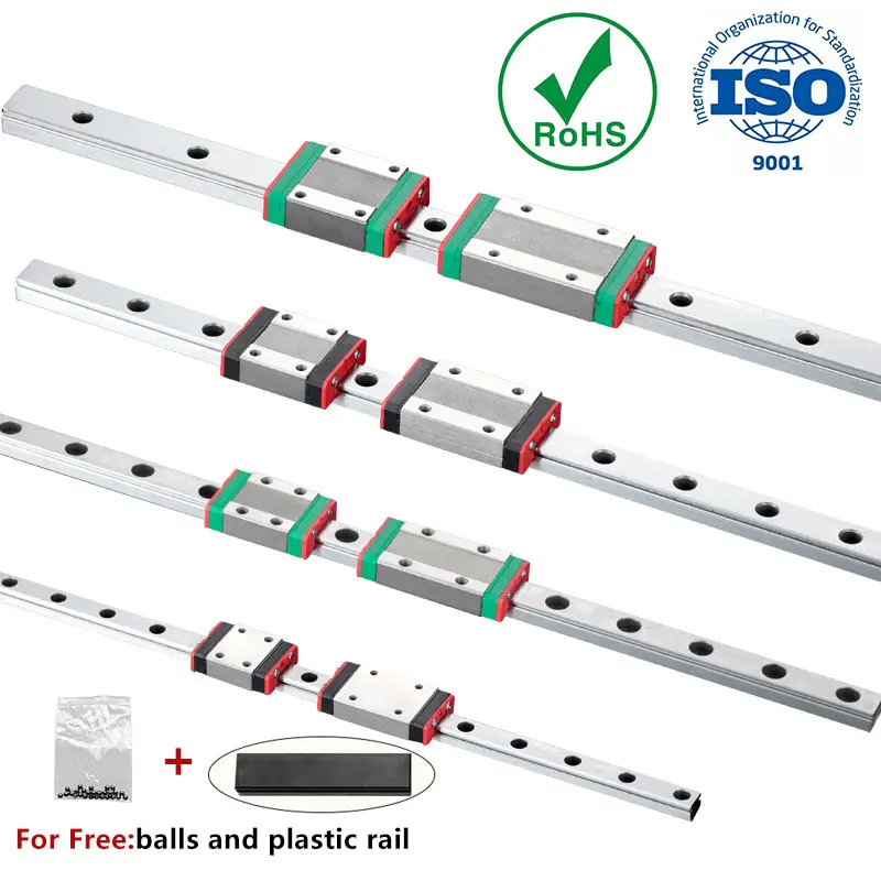 MGN7 MGN12 MGN15 MGN9 L 100 200 350 500 600 800mm miniature linear rail slide Bearing linear guide carriage CNC Kit 3D Printer