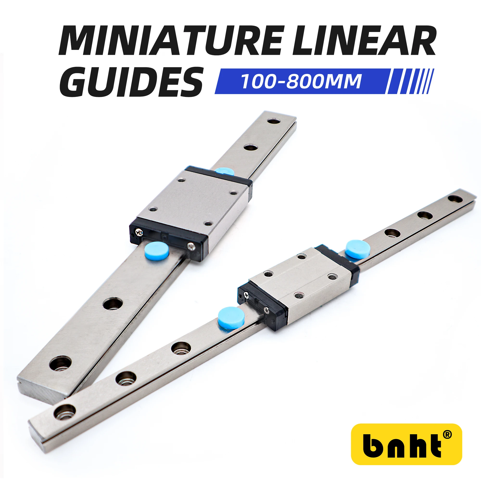 MGW Linear Rail Guide with Block–MGW7/MGW9/MGW12/MGW15 – 100-800mm – Wide Linear Slide Track for CNC, 3D Printer, Laser Engraver