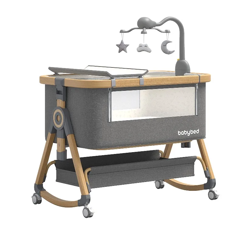 Marobaby Dream Home Movable Portable Baby Crib Foldable Newborn Cradle Splicing Bed Multi-Functional Infant Bed