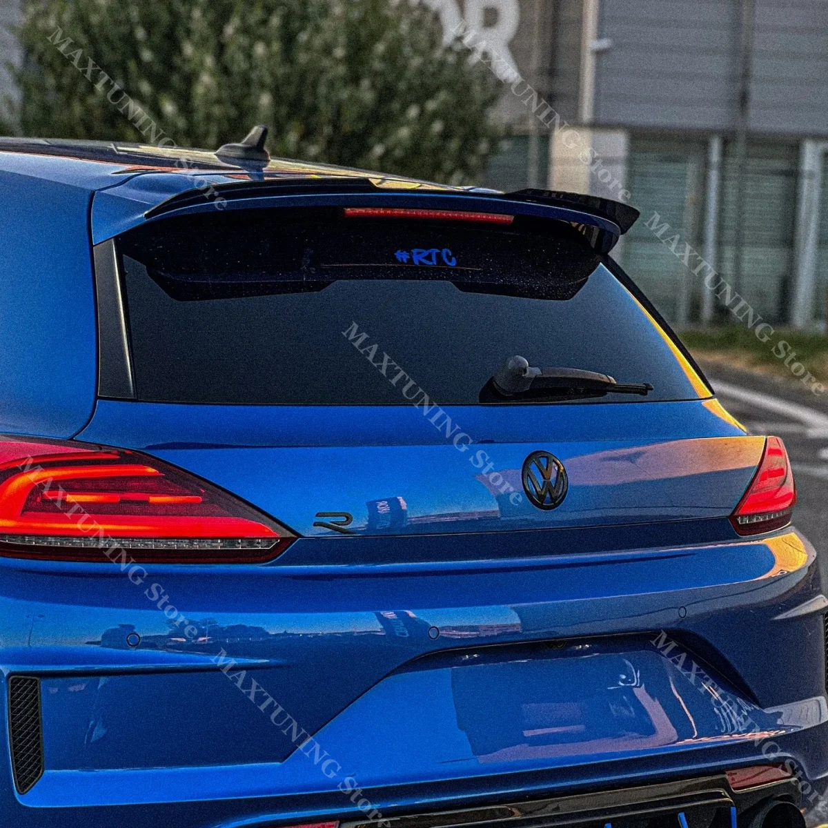 Maxton Style Spoiler Cap V.1 for Volkswagen Scirocco R Mk3 Facelift MK3.5 2014-2017 Custom Roof Wing Body Kit Tuning Gloss Black