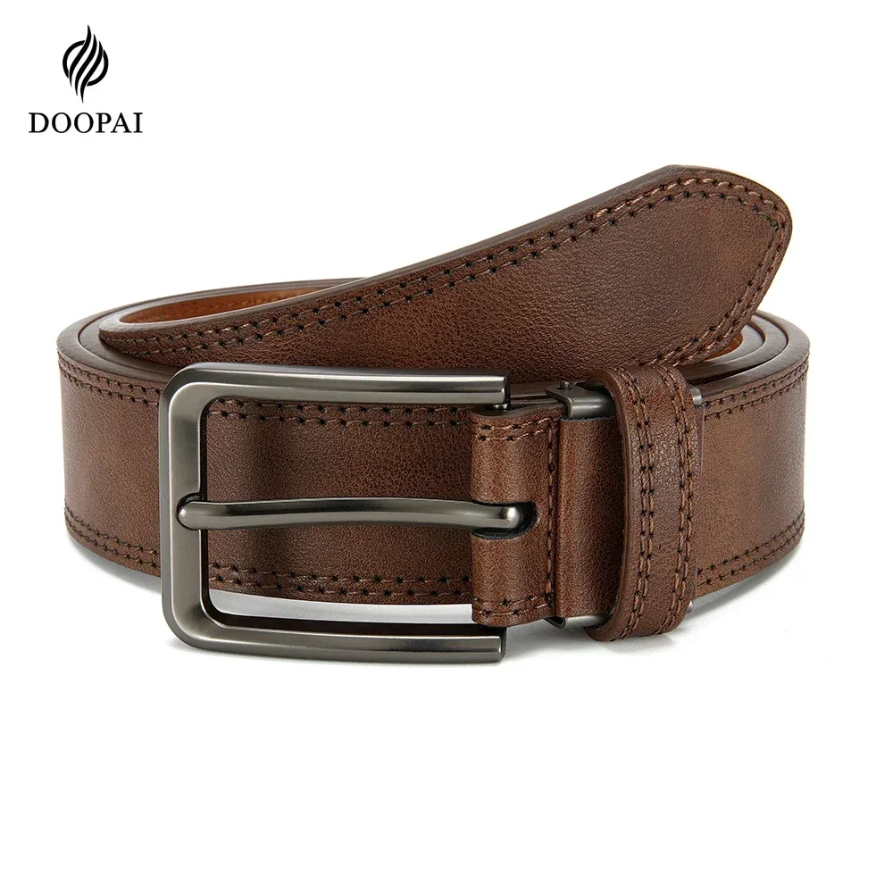 Men Belts High Quality Genuine Leather LONG Large Pin Buckle Metal Automatic Buckle Male Belts Strap Male