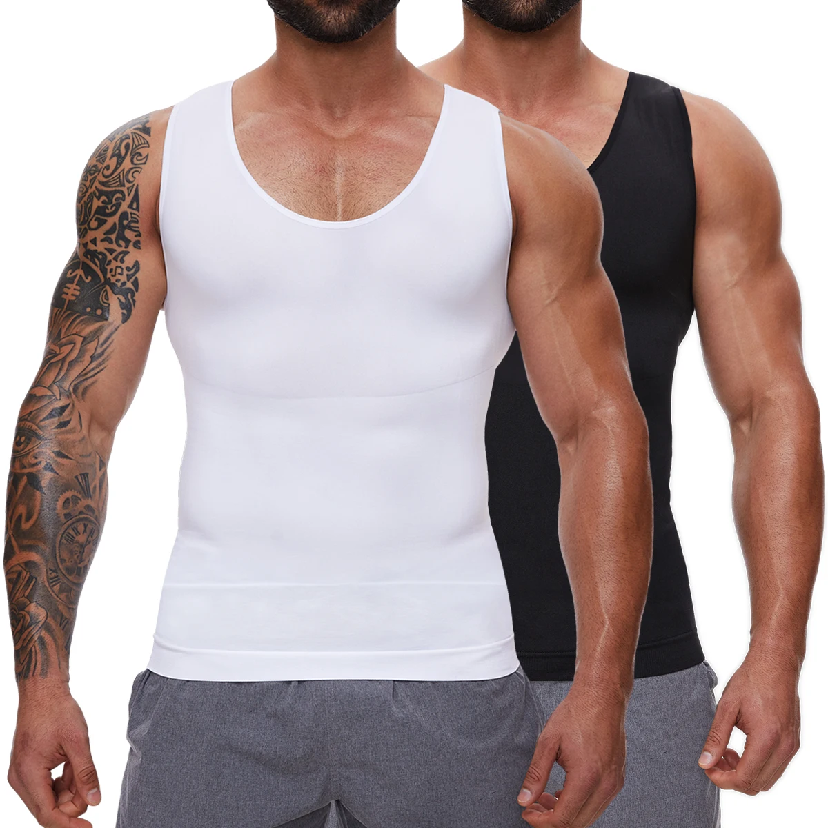 Men Body Shaper Slimming Compression Vest Undershirt Sexy Waist Trainer Tank Top Belly Control Workout Weight Loss Shapewear