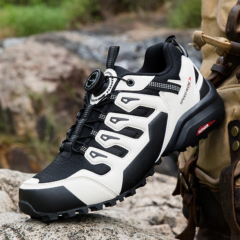 Men's Hiking Shoes Suede Leather Outdoor Shoes Wear-resistant Men Trekking Walking Hunting Tactical Sneakers