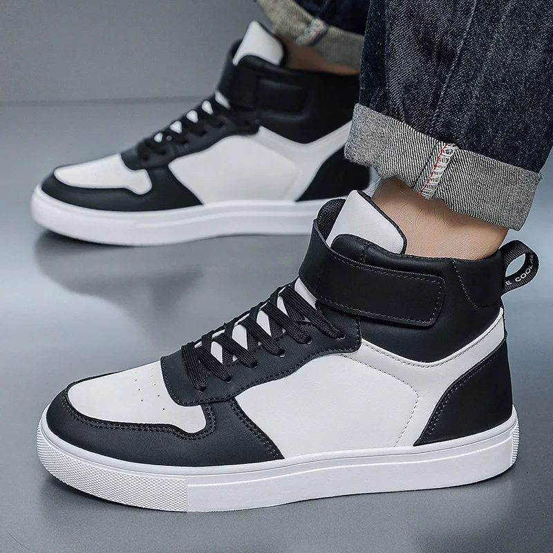 Men's Skateboarding Shoes Lightweight High top Breathable Shoes 47 Flat Lace-Up Sneakers White Travel Unisex Tenis Masculino 48