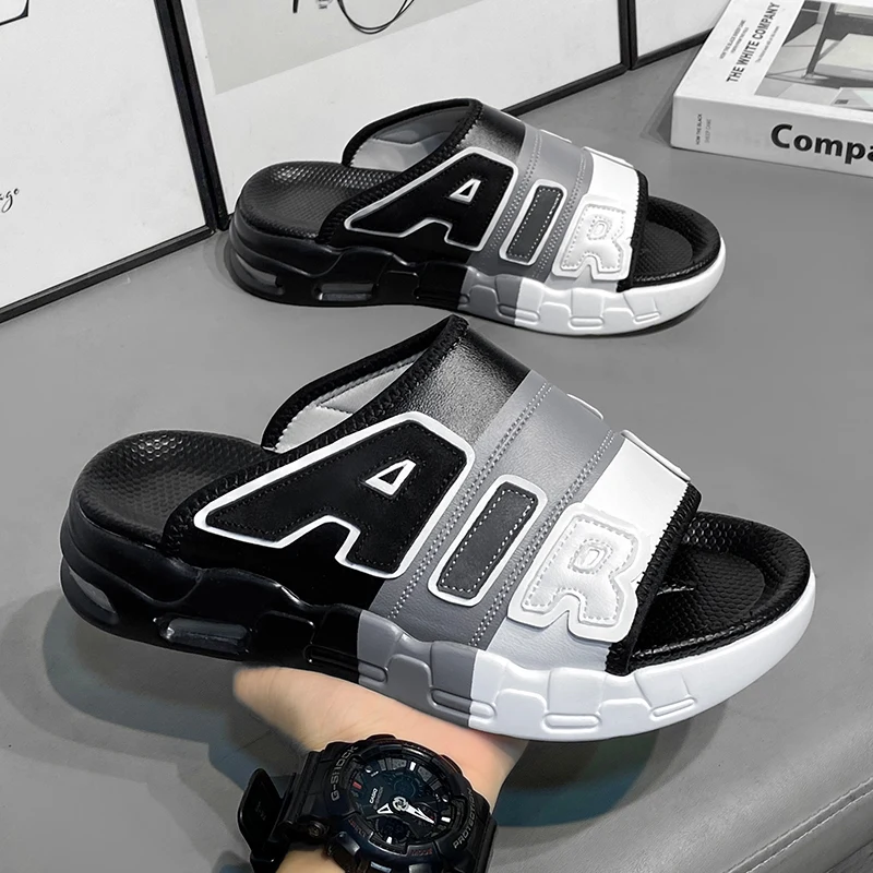 Men's Slippers Air Cushion Design Sandals Summer New PVC Soft Non-slip Men's Sports Slippers for Men Flip Flops Sandalias Hombre
