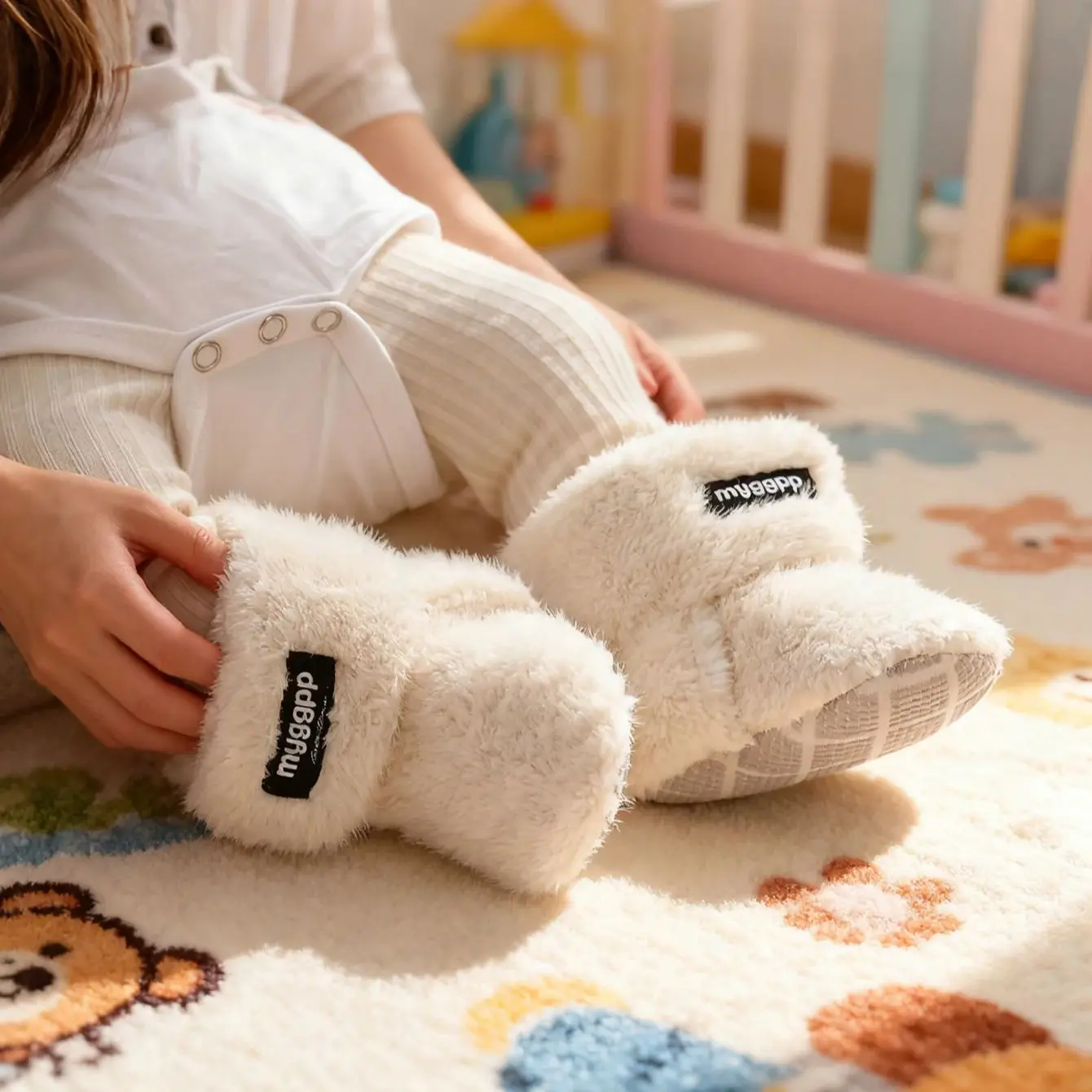 Men's and women's baby plush shoes newborn shoes winter snow resistant soft soled warm baby walking boots