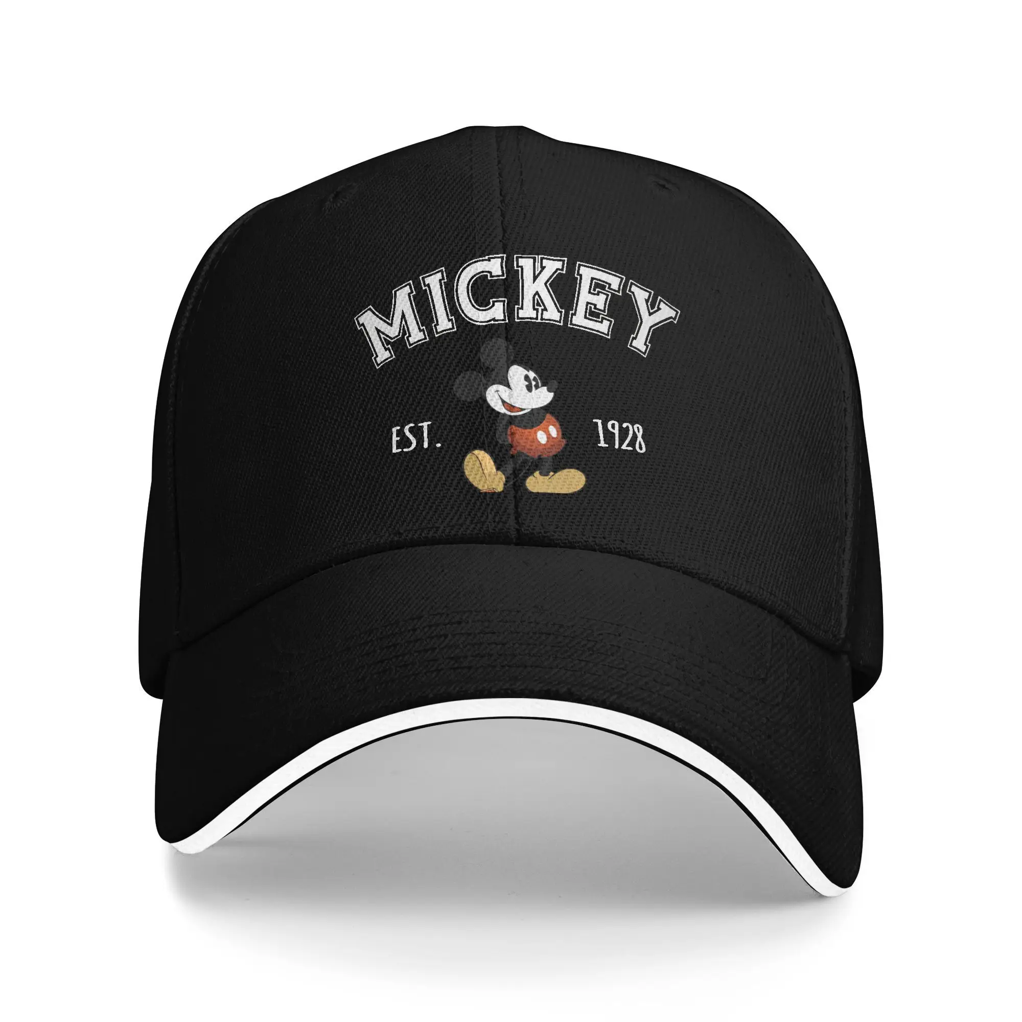 Mickey Mouse EST 1928 Sun Baseball Cap Summer Unisex-Teens Print Trucker Hat Hot Sale Casual Hiking Fishing Snapback Cap