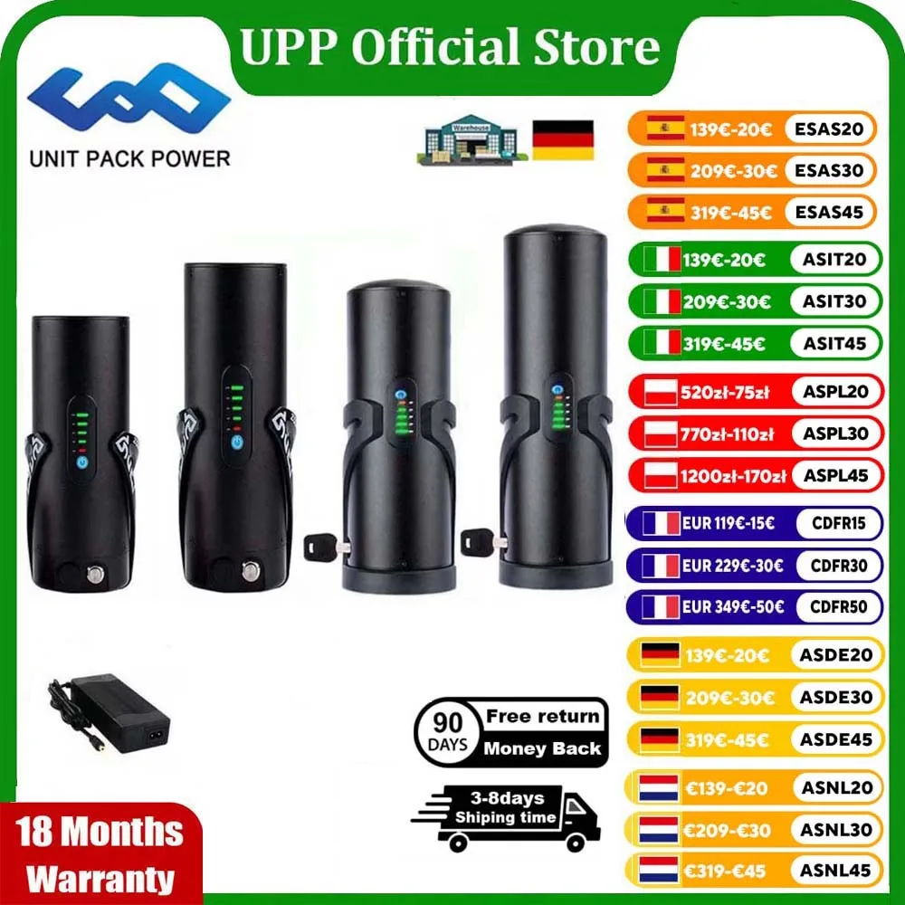 Mini Bottle EBike Battery 36V 14Ah 7Ah 36V 48V 7Ah 10.5A 18650 Lithium Pack for Bafang Tongsheng 500W 350W 250W Electric Bicycle