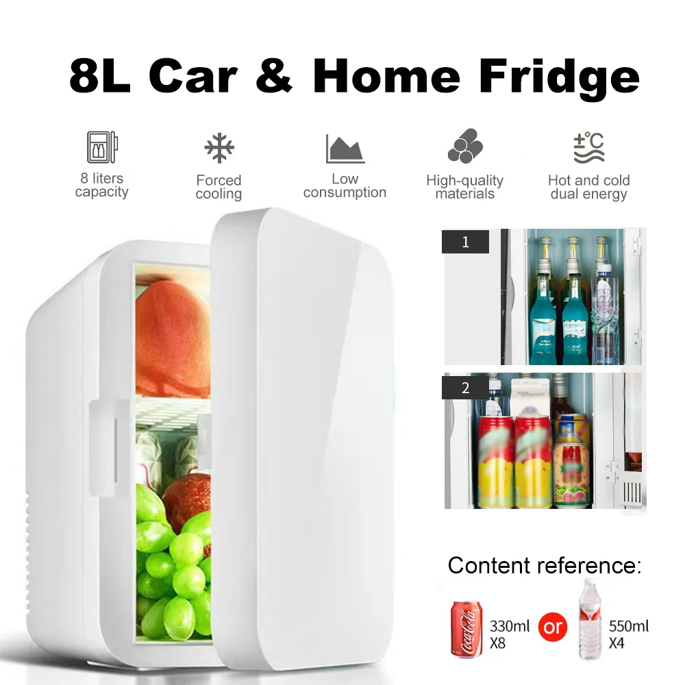 Mini Refrigerator Portable Cooler And Warmer Silent Energy Saving for Refrigerating Makeup Skincare And Food Home Car Dual Use