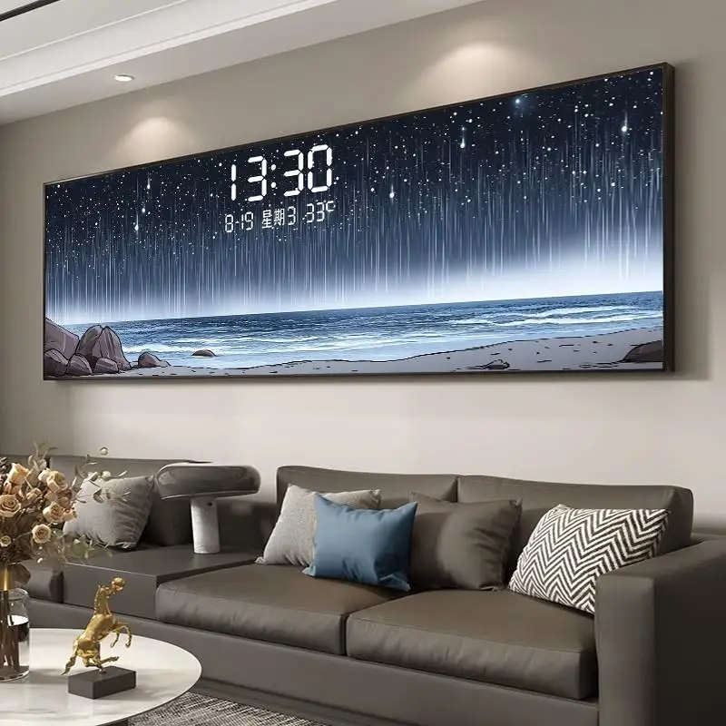 Modern House Style Home Decoration Temperature Date Luxury Wall Clock Unique Design Kitchen Decor Digital Clock Living Room