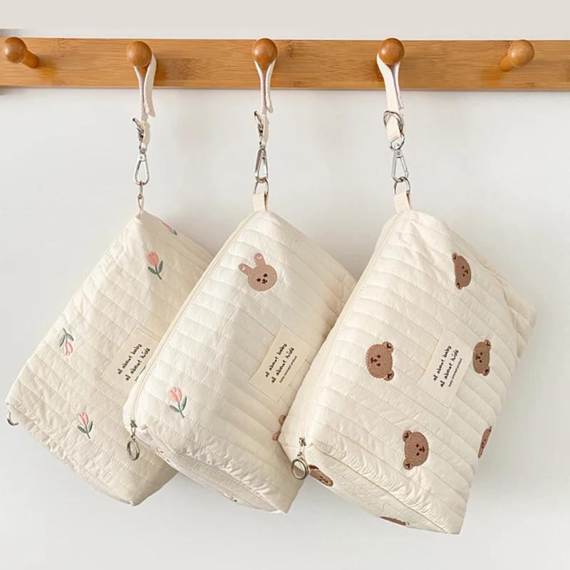 Mommy Bag Print Embroidery Mommy Bag Zipper Newborn Baby Diaper Bag Nappy Pouch Travel Stroller Storage Bags