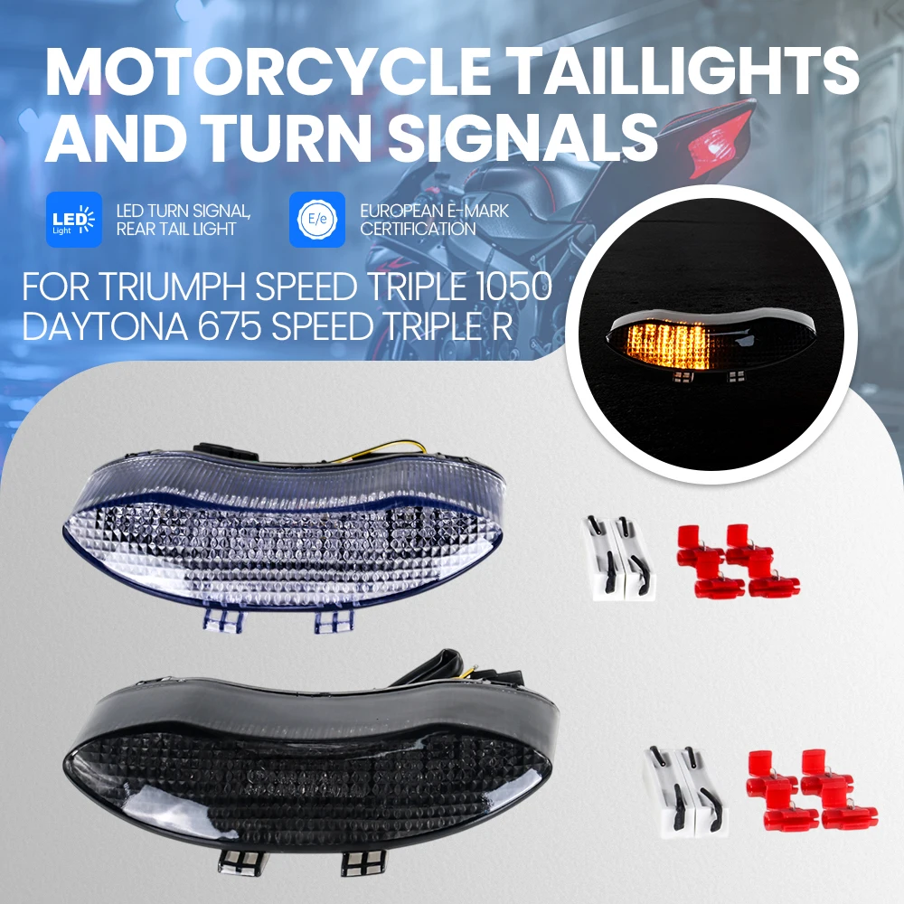 Motorcycle LED Turn Signal Tail Light Taillight For TRIUMPH Speed triple 1050 2011-2015 DAYTONA 675 2005 -2010 & SPEED TRIPLE R