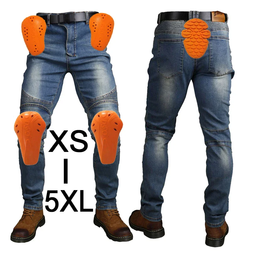 Motorcycle Rider Pants Cycling Pants Racing Jeans With 5 Anti-Fall Protective Gear Moto Motocross Trousers CE Level 1/2 Armor