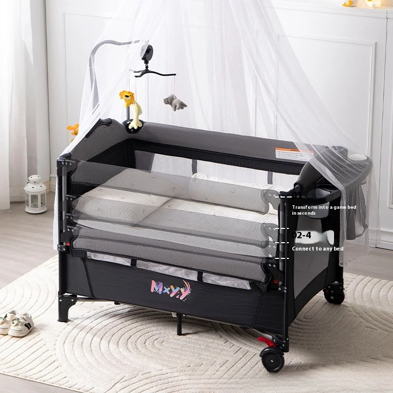 Multi Functional Newborn Bassinet Convertible Rocking Bedside Sleeper with Foldable Design, Universal Sleeping Crib for Babies