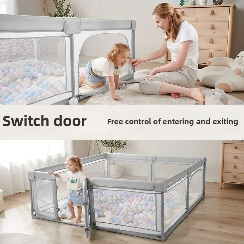 Multifunctional Baby Playpen Fence Indoor Safety Guardrail for Crawling Bed and Floor Use Protective Play Yard for Infants