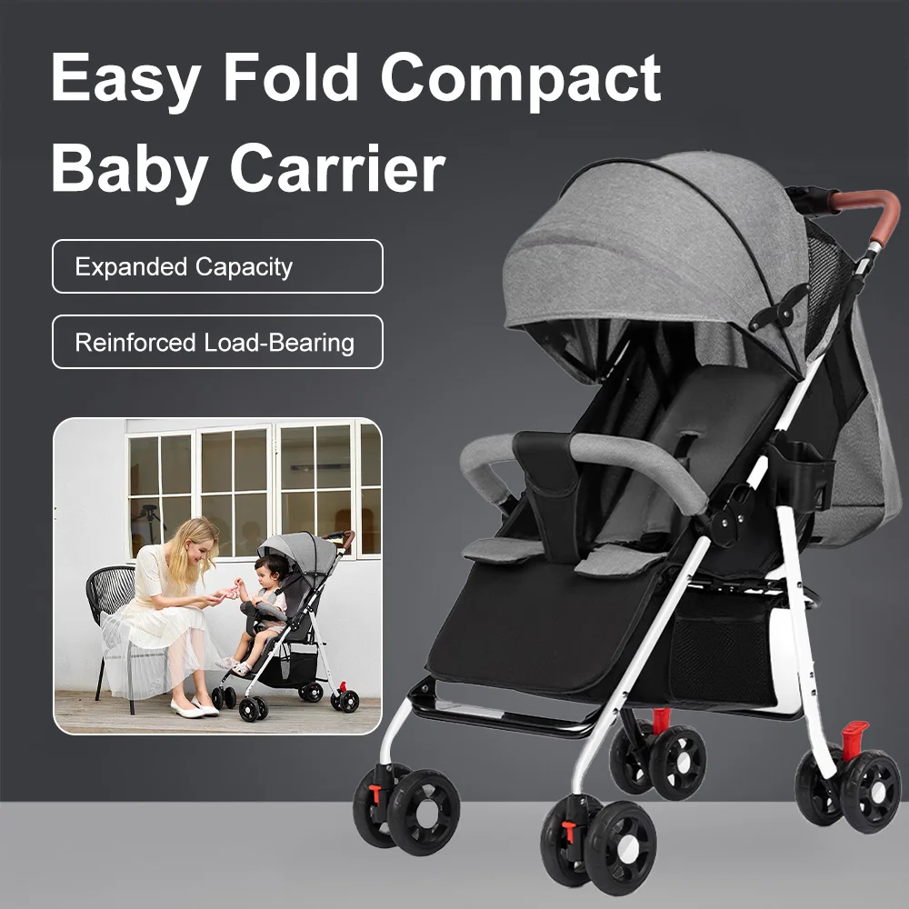 Multifunctional Baby Stroller Foldable Baby Carriage Pram Portable 4-Wheels Lightweight Newborn Baby Stroller For Outdoor Travel