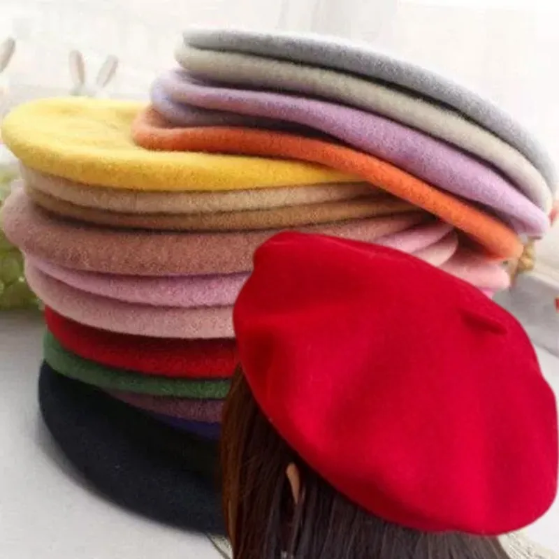 Multiple Colors Woolen Beret Hat for Women Men Classic Vintage Soft Painter Berets Hat Warm Autumn Winter Fashion Caps Ins Style