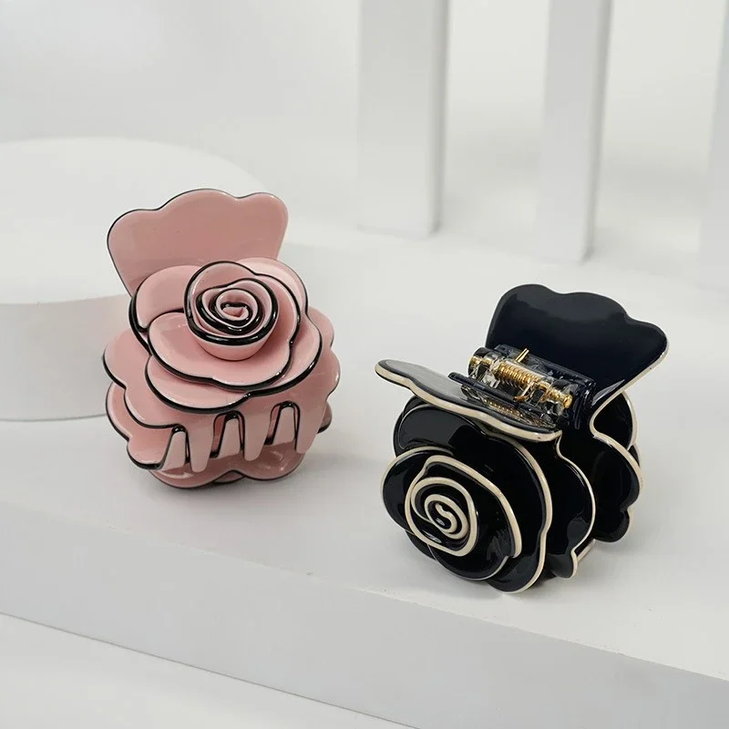 NEW French Style Camellia Acetate Hair Claw Sweet Flower Series Claw Clips Trendy Hair Clips for Women Girls Hair Accessories