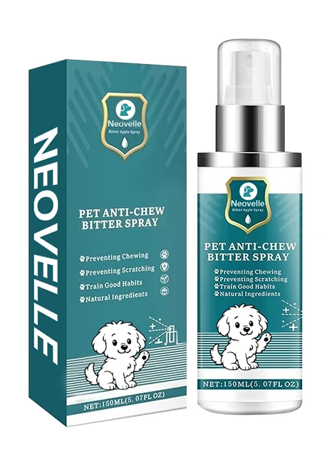 Natural Bitter No-Chew Spray for Pets, Alcohol-Free Training Aid to Stop Biting & Chewing, Corrects Bad Behavior