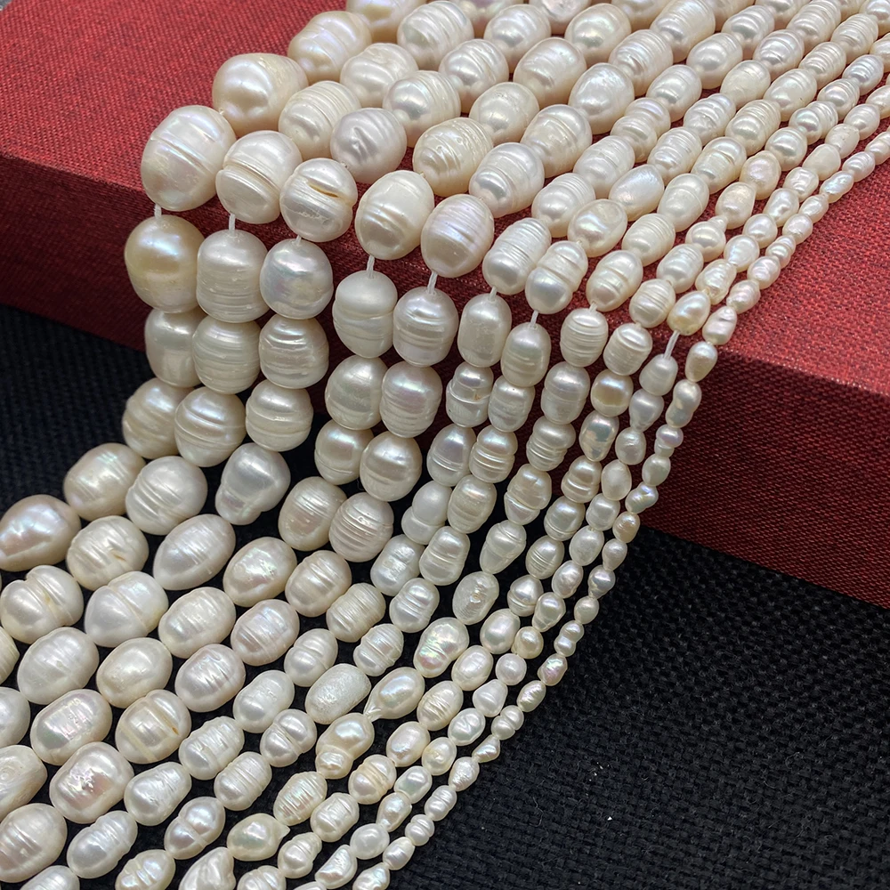 Natural Freshwater Pearl Beads Rice Isolation Loose Beaded for Jewelry Making DIY Personality Bracelet Necklace Accessories Gift