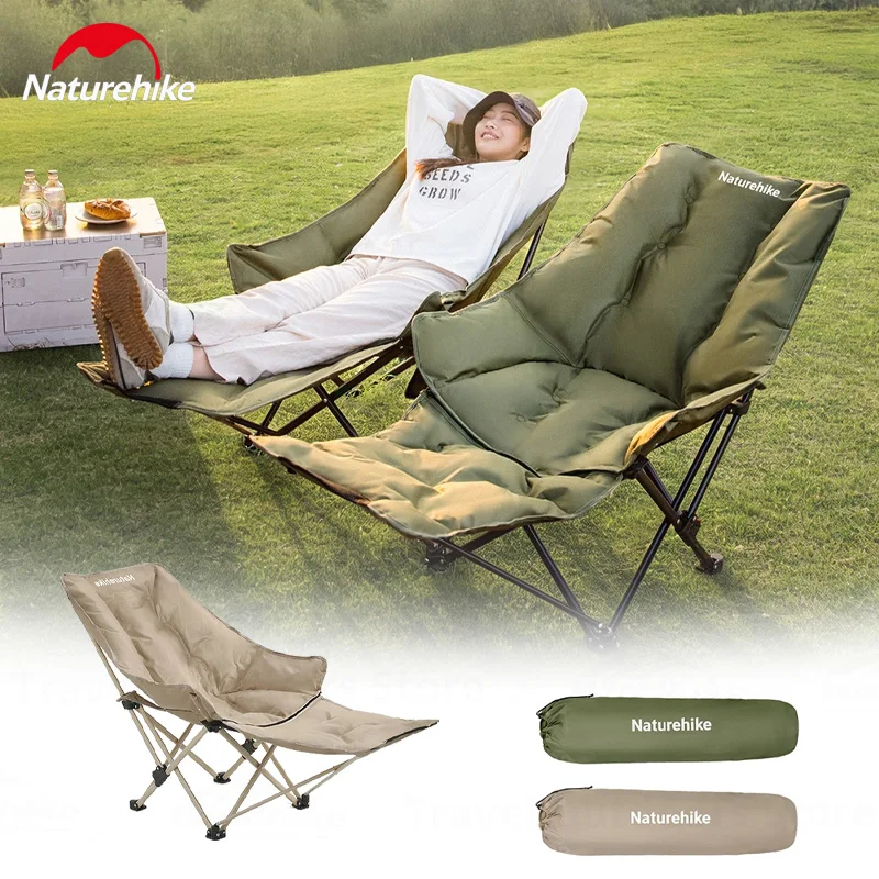 Naturehike Outdoor Folding Moon Chair Detachable Leg Rests Outdoor Camping Picnicking Fishing Beach Nap Chair Outdoor Furniture