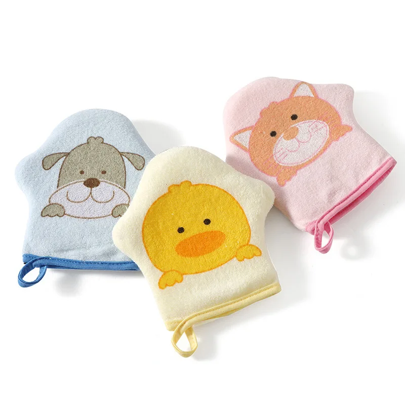 New Baby Bath Sponge Animal Foaming Cute Comfortable Bath Gloves Kids Cartoon Toddlers Children Wash Clean Shower Massage