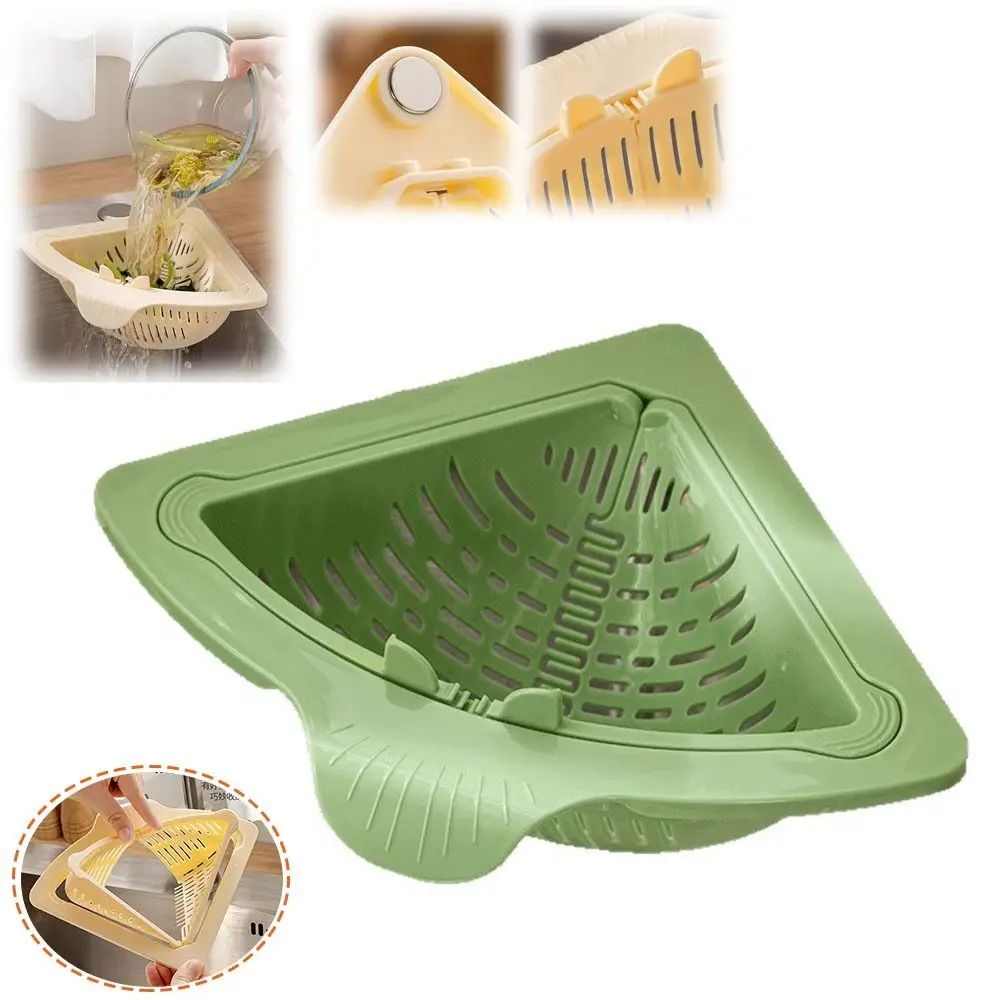 New Magnetic Sink Drain Basket Triangle Multifunctional Food Waste Filter Basket Kitchen Sink Trash Boxes Kitchen Supplies