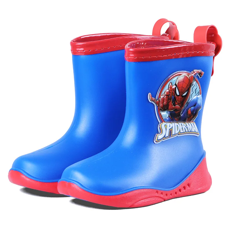 New Marvel cartoon kids Spider-Man Rain Boots Student Rain Boots Children's Fashion Non-Slip Short shoes