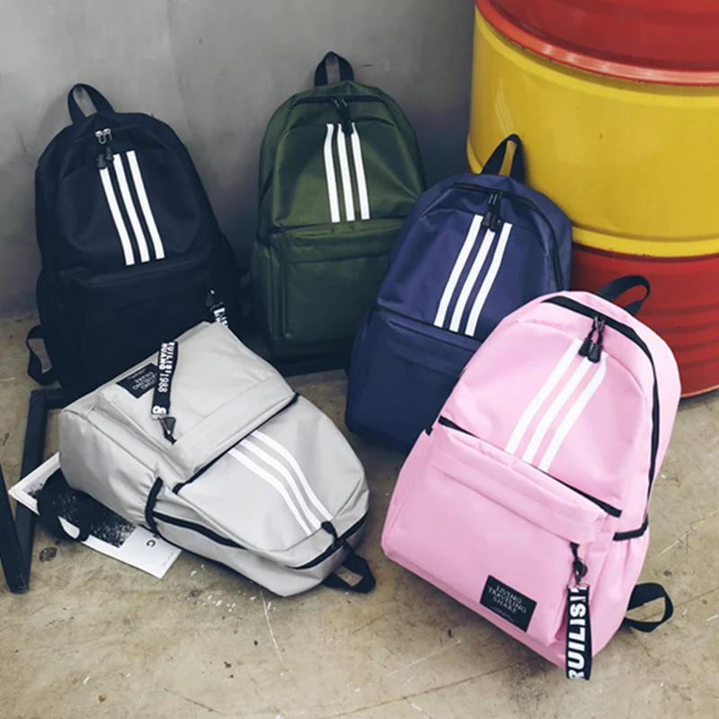 New Minimalist Striped Large Capacity Backpack For Both Men and Women