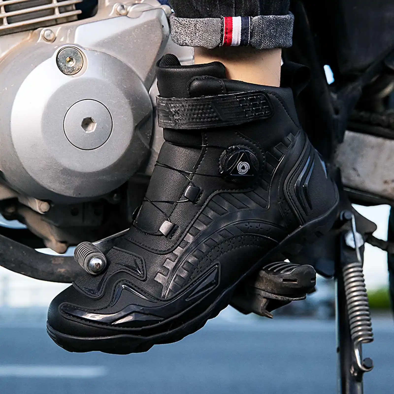New Motorcycle Boots Men Leather Motos Breathable Anti Slip Wear-resistant Riders Boots Motorbike Racing Ankle Length Shoes