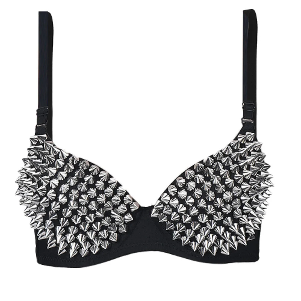New Sexy Lingerie Underwear Bras for Women Steampunk Spike Studs Bra Top Wireless Bra Fashion Party Club Tops Female Underwear