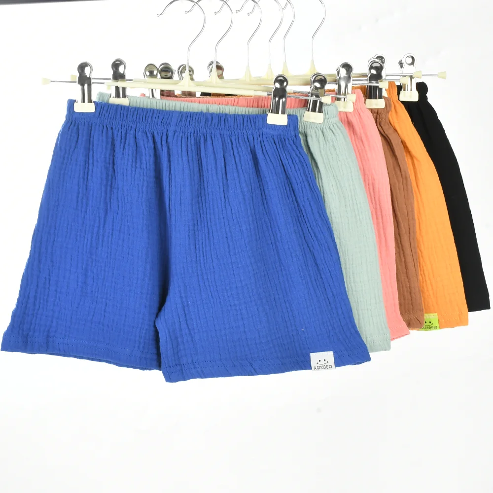 New Summer Children's Pure Cotton Shorts Solid Color Beach Shorts Soft and Breathable Kid's Fashion Outdoor Shorts