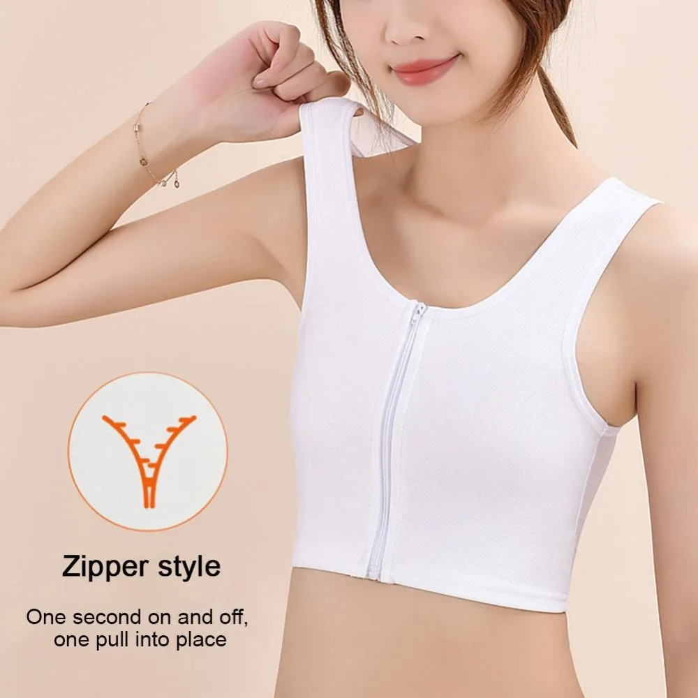 New Tight-fitting Zip Corset Bra Comfortable Front Zipper Non Bandage Tank Tops Shaping Clothes Breathable Chest Vest for Women