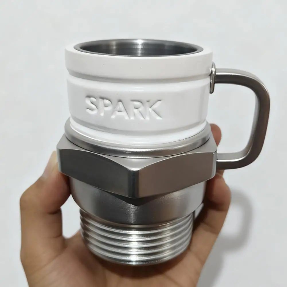 Novelty Spark Plug Coffee Mug Engine Spark Plug Design Cup for Coffee, Milk Gift For Car Enthusiasts And Collectors