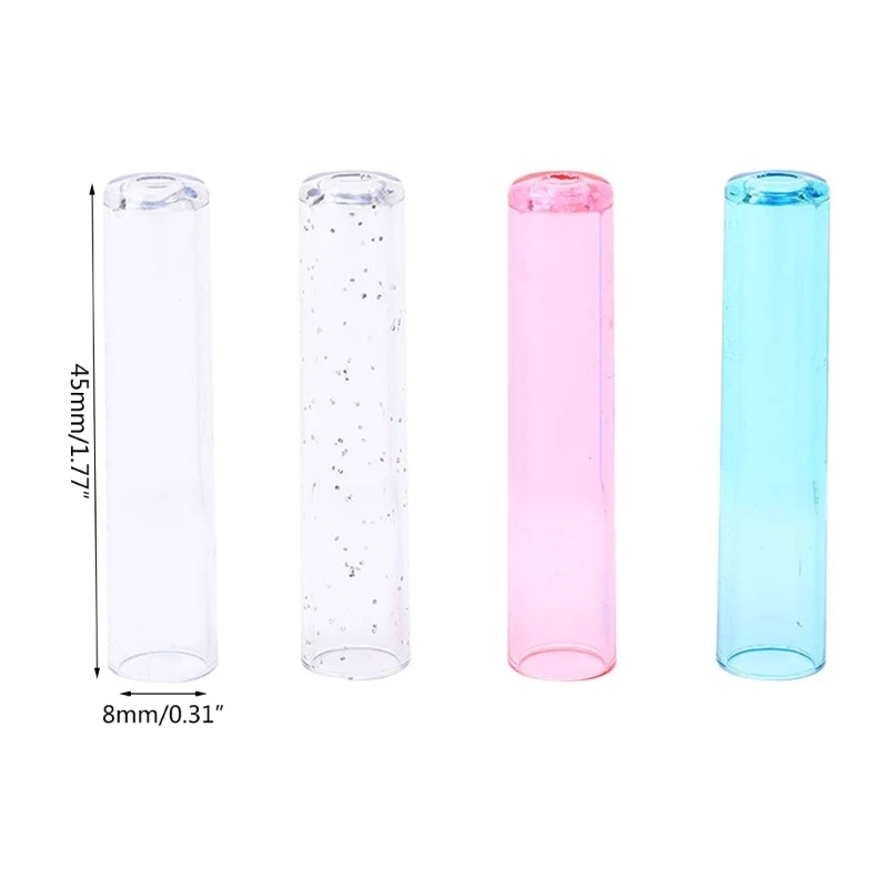 OFBK 18PCS Clear Plastic Pencil Caps Transparent Pencil Tops Pencil Protective Lids