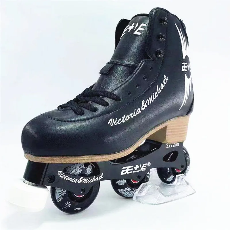 Original BE+VE 3 Wheels Dance Skates Shoes triple Inline Skating Patins with Brake Block Male Female White Black Roller 30 to 45